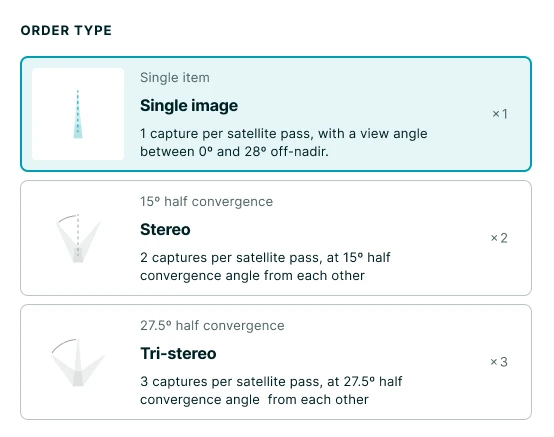 Order Type selections