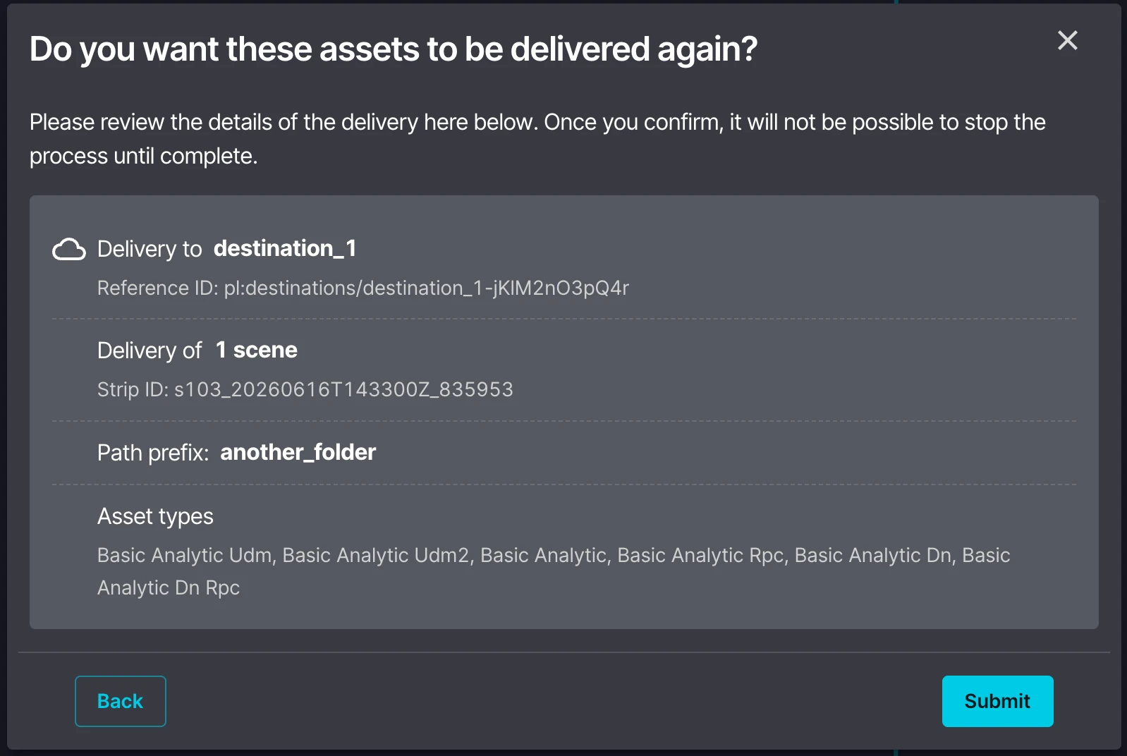 Redelivery summary