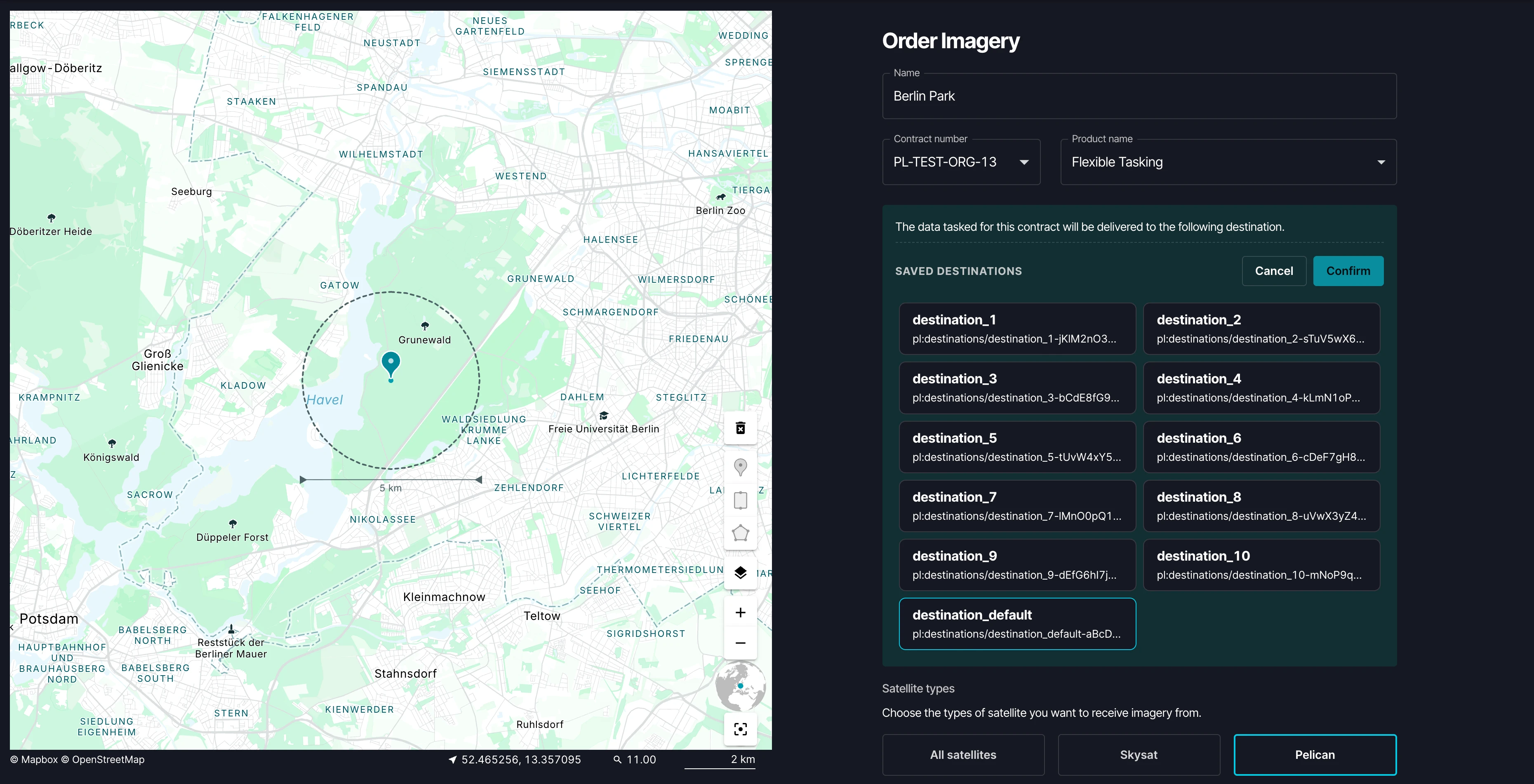 Auto Delivery saved destinations picker
