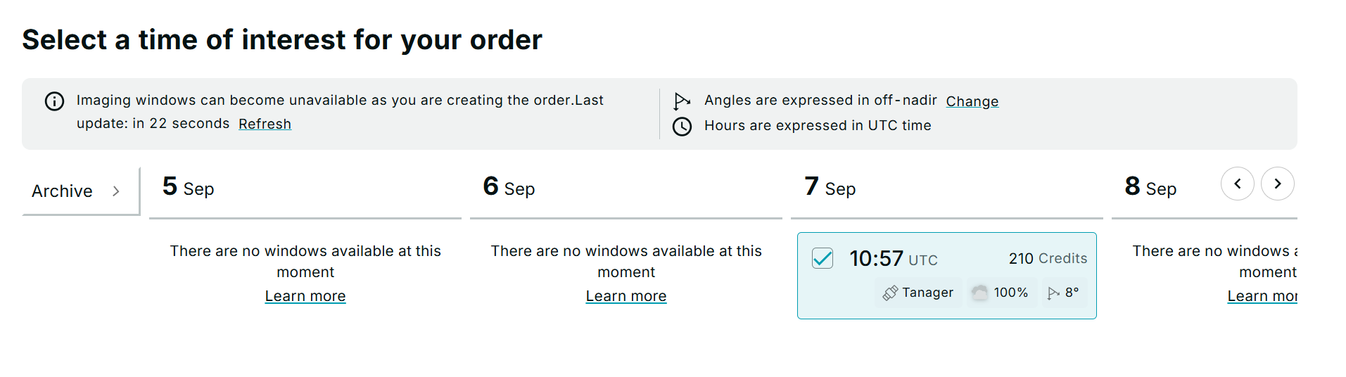 Select an imaging window