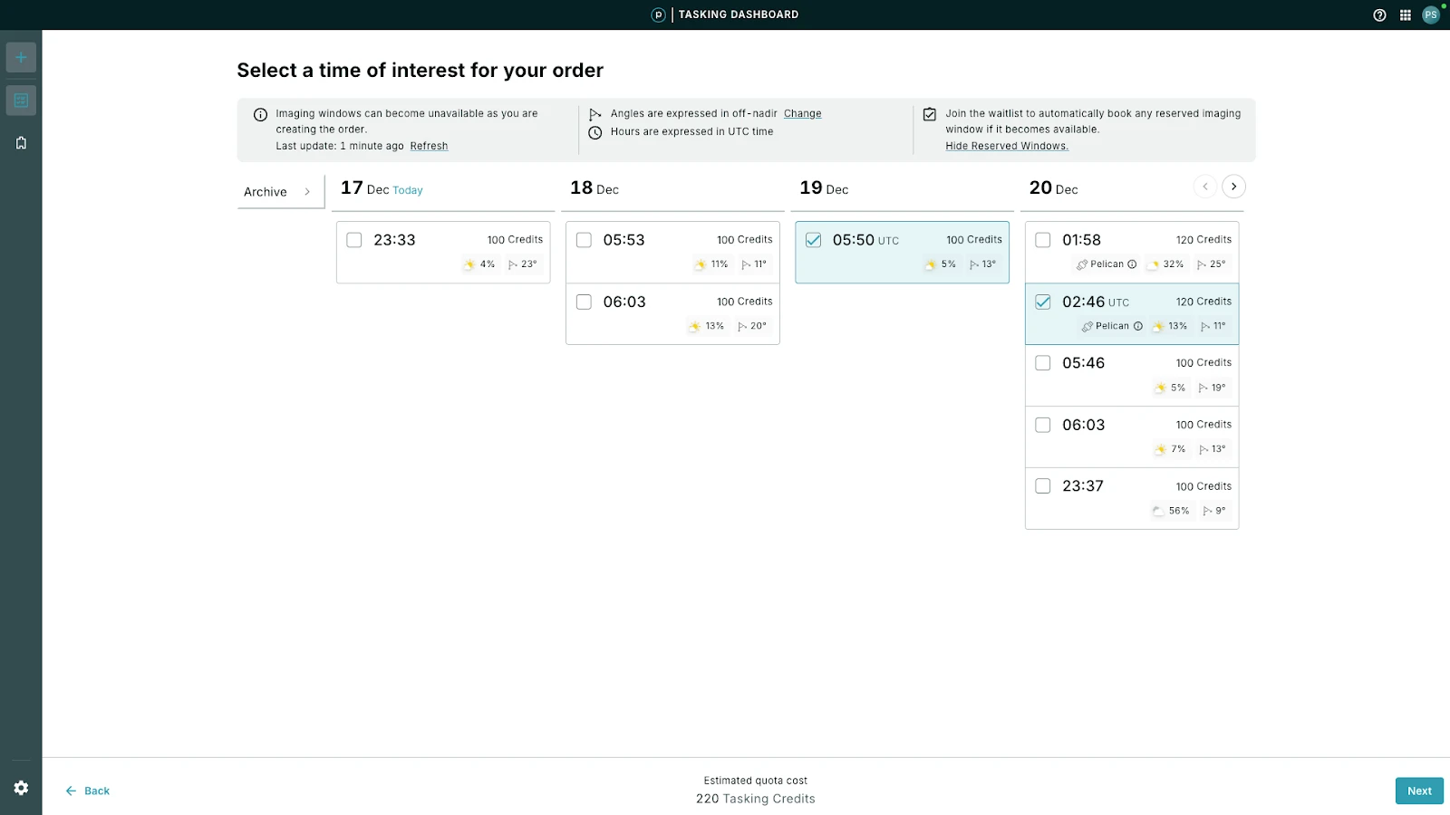 Select an imaging window