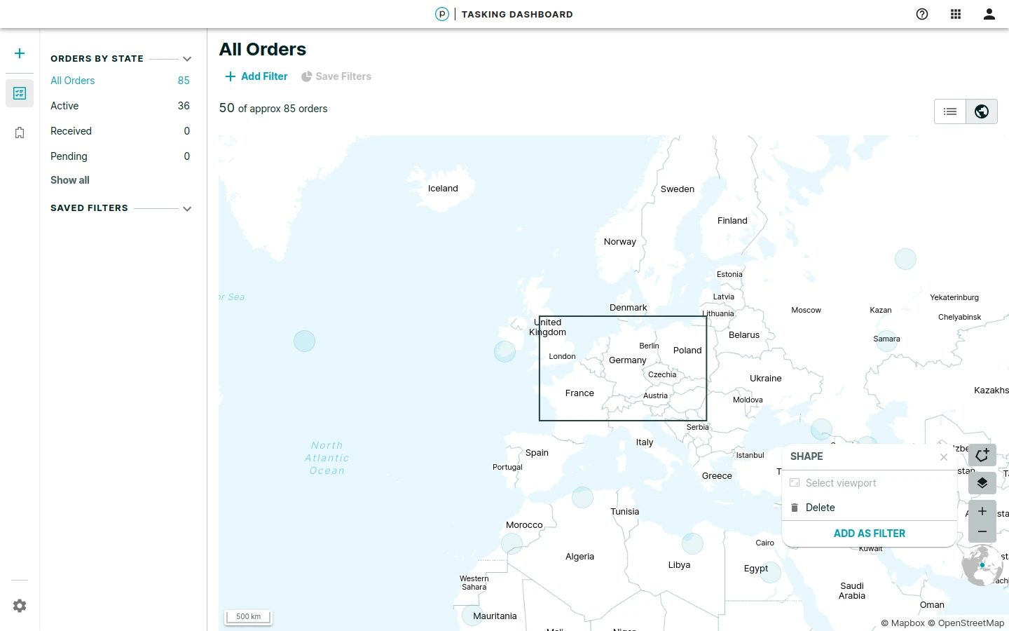 Viewport as geo-filter
