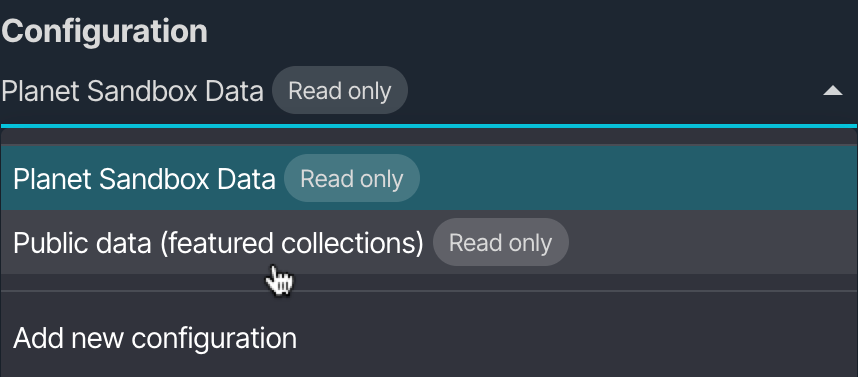 Configuration dropdown