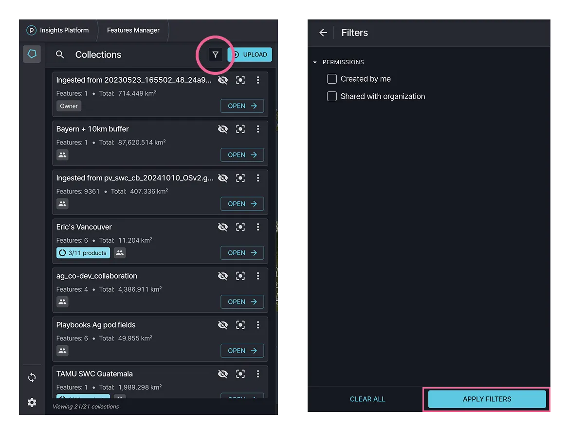 How to filter collections