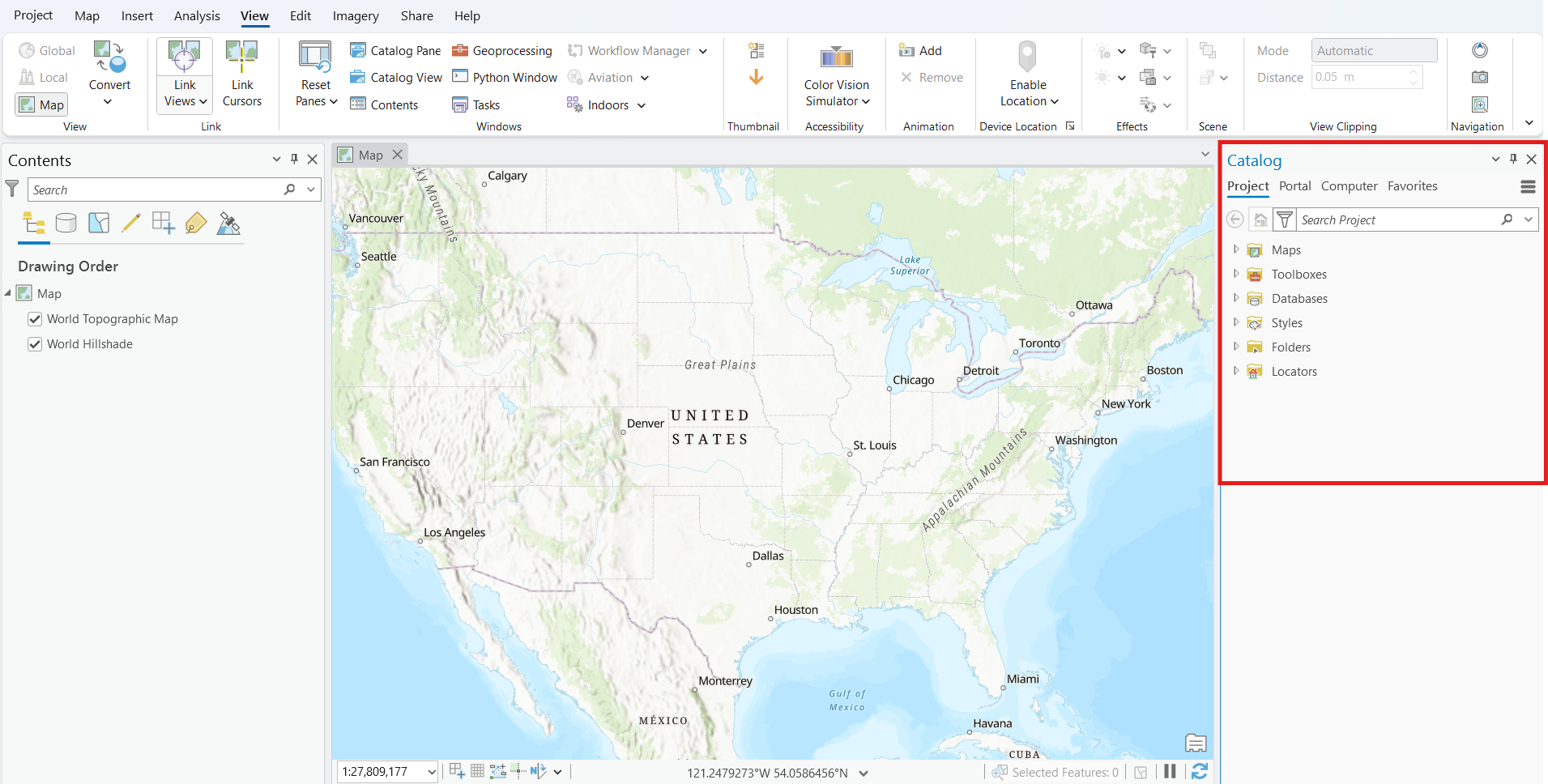 ArcGIS Pro Launch and Open Catalog Pane