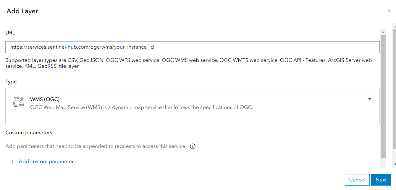 OGC API Paste WMS URL